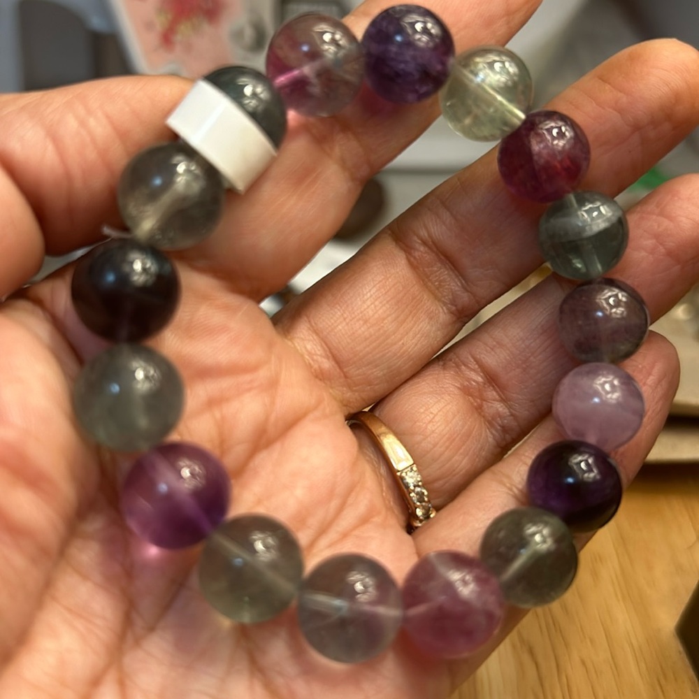 Beautiful 11 mm fluorite bracelet